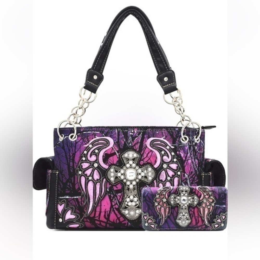 💕Western Cowgirl Classic Shoulder Bag With Wallet Set💕